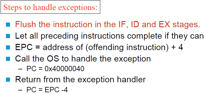 step to handle exception